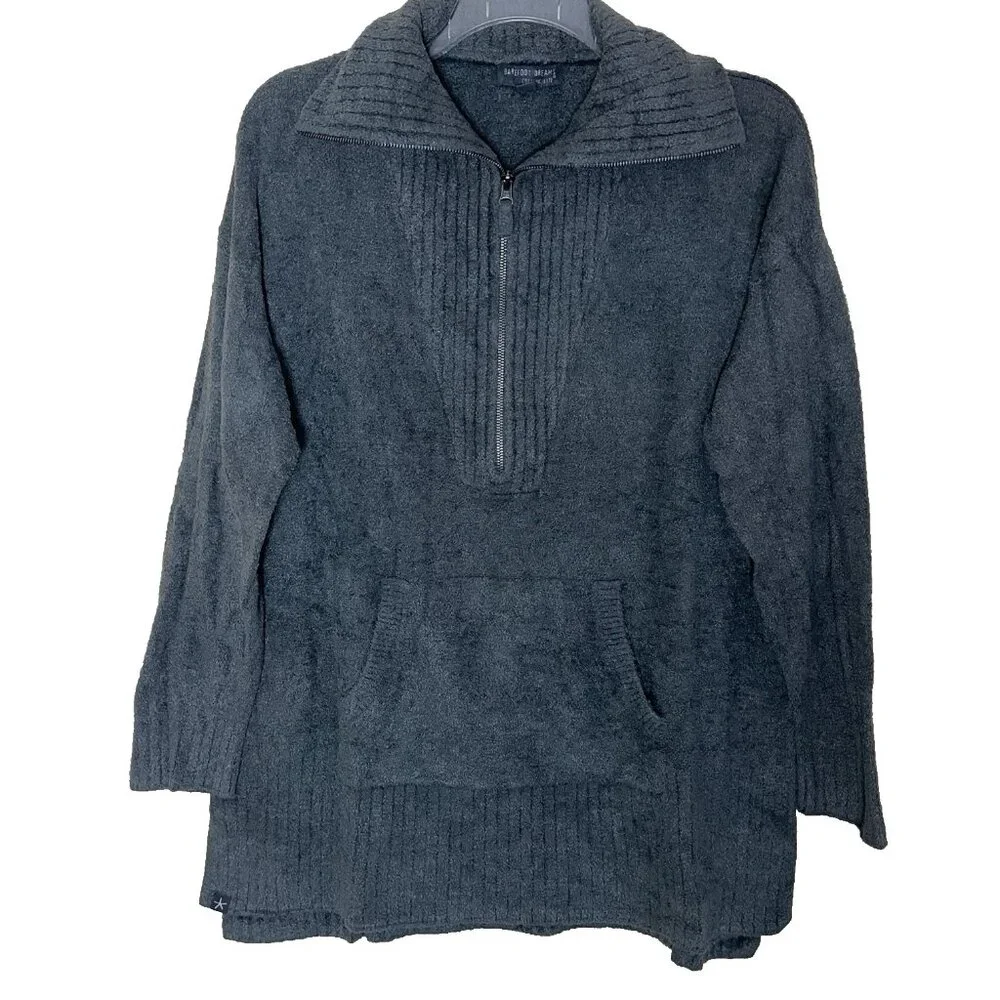 Barefoot Dreams Green Cozy Chic Lite Half Zip Tunic Sweater 1X Comfy